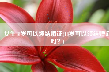女生18岁可以领结婚证(18岁可以领结婚证吗？)
