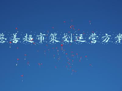 慈善超市策划运营方案