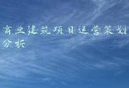 商业建筑项目运营策划分析