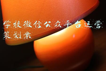 学校微信公众平台运营策划案
