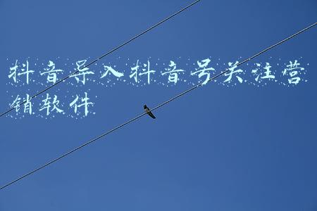 抖音导入抖音号关注营销软件