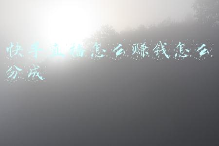 快手直播怎么赚钱怎么分成