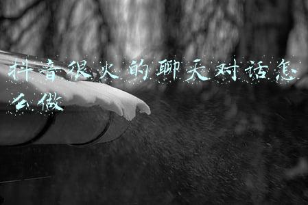 抖音很火的聊天对话怎么做
