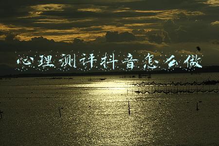 心理测评抖音怎么做