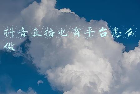抖音直播电商平台怎么做