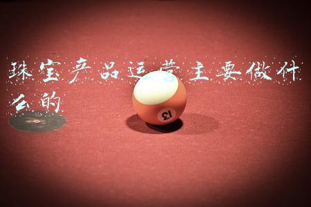 珠宝产品运营主要做什么的