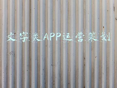 文字类APP运营策划