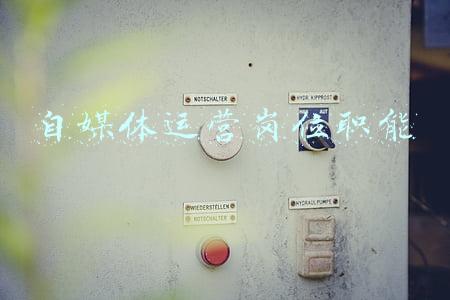 自媒体运营岗位职能