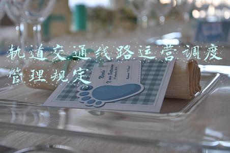 轨道交通线路运营调度管理规定