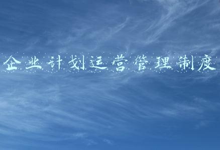企业计划运营管理制度