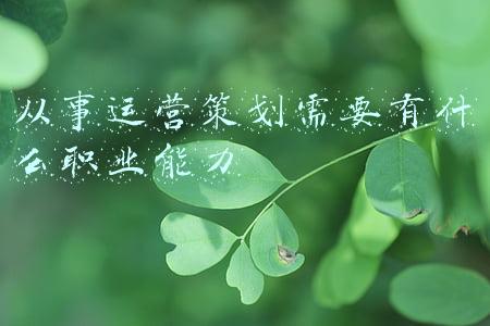 从事运营策划需要有什么职业能力