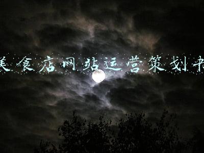 美食店网站运营策划书