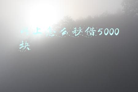 网上怎么秒借5000块