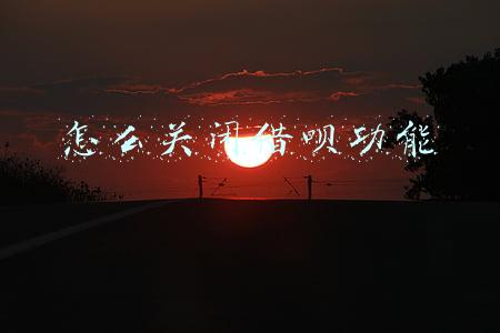 怎么关闭借呗功能