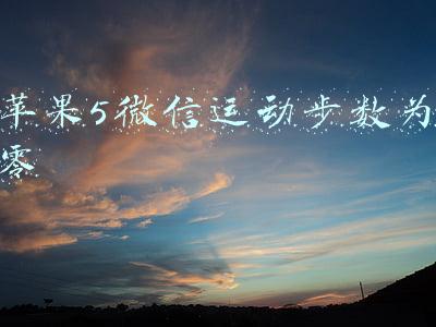 苹果5微信运动步数为零