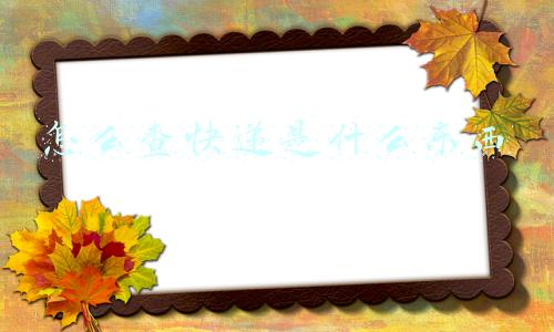 怎么查快递是什么东西