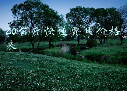 20公斤快递费用价格表