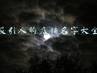吸引人的店铺名字大全