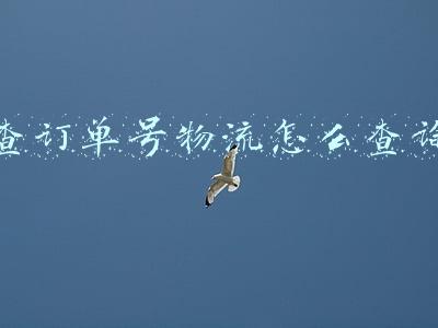 查订单号物流怎么查询