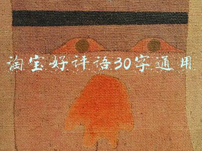 淘宝好评语30字通用