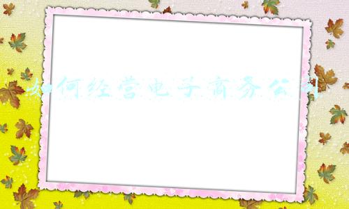 如何经营电子商务公司