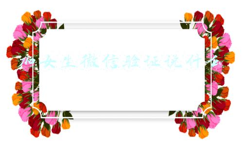 加女生微信验证说什么