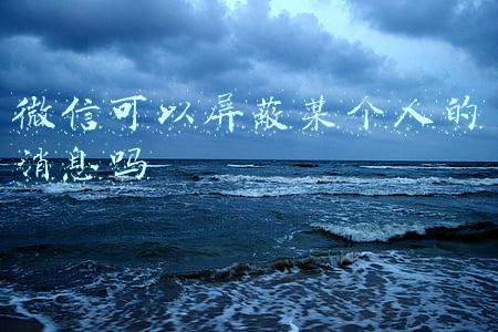 微信可以屏蔽某个人的消息吗
