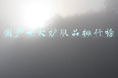 国产十大护肤品排行榜