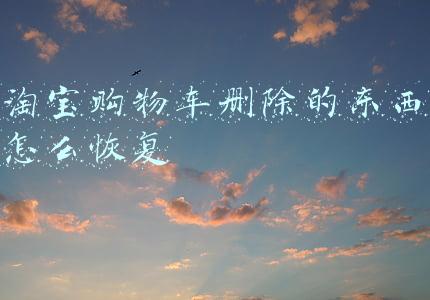 淘宝购物车删除的东西怎么恢复
