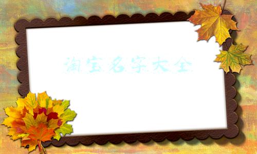 淘宝名字大全