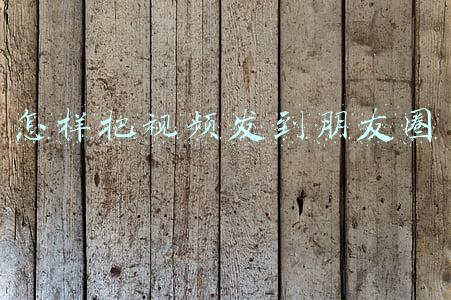 怎样把视频发到朋友圈