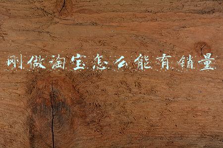刚做淘宝怎么能有销量
