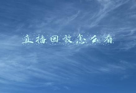 直播回放怎么看