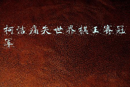 柯洁痛失世界棋王赛冠军