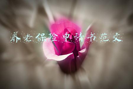 养老保险申请书范文