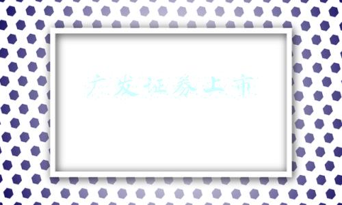 广发证券上市