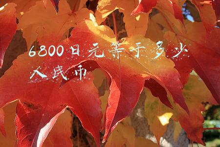 6800日元等于多少人民币