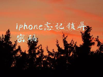 iphone忘记锁屏密码