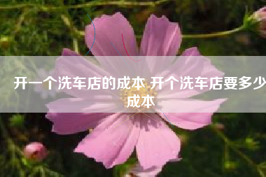 开一个洗车店的成本 开个洗车店要多少成本