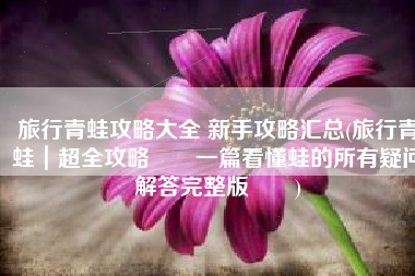 旅行青蛙攻略大全 新手攻略汇总(旅行青蛙｜超全攻略‼️一篇看懂蛙的所有疑问解答完整版‼️)