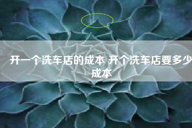 开一个洗车店的成本 开个洗车店要多少成本