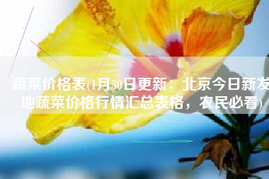 蔬菜价格表(1月30日更新：北京今日新发地蔬菜价格行情汇总表格，农民必看)